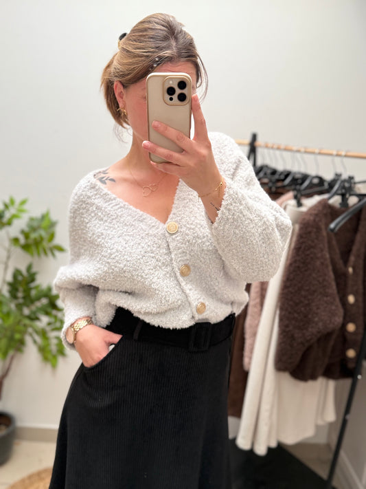 Gilet doudou à boutons dorés